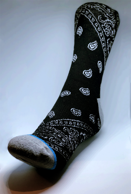 Men's Black Bandana Socks