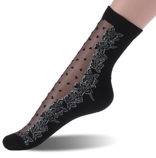 Lace Floral Ankle Socks