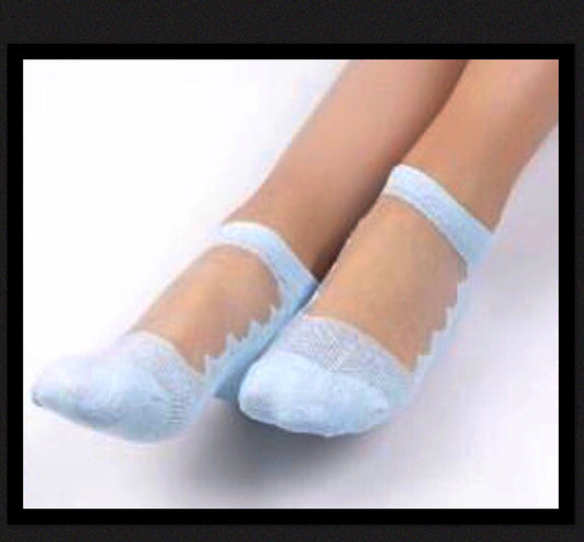Nylon Baby Blue Ankle Sock